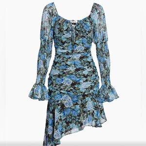 WAYF Floral Blue and Black Women's Dress